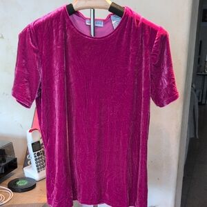 Kathy Ireland Magenta Velvet Top